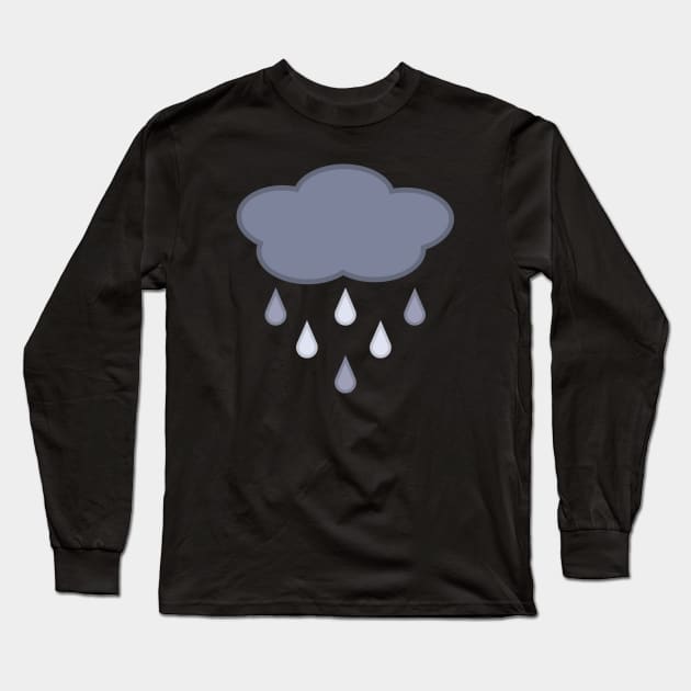 Stormy Day Rain Cloud in Black Long Sleeve T-Shirt by Kelly Gigi